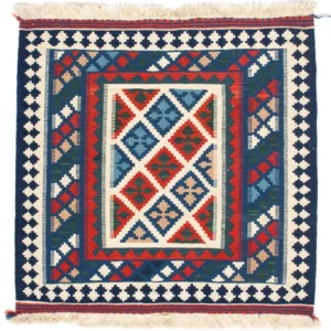Kelim Teppich - Oriental 103 x 100 cm - dunkelblau