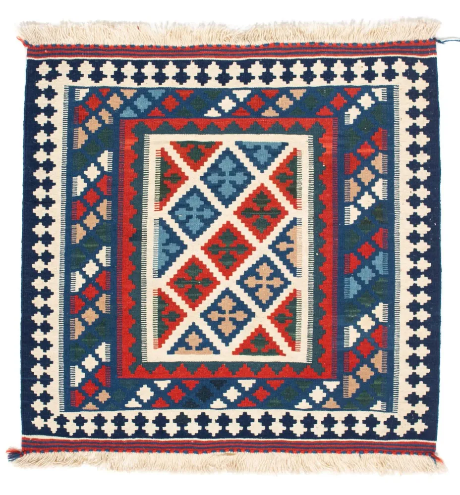 Kelim Teppich - Oriental 103 x 100 cm - dunkelblau