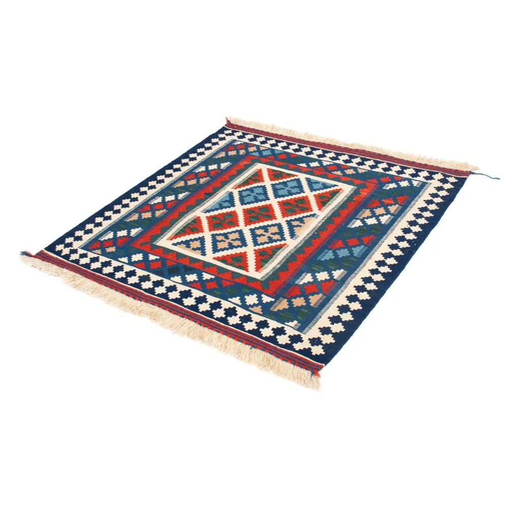 Kelim Teppich - Oriental 103 x 100 cm - dunkelblau