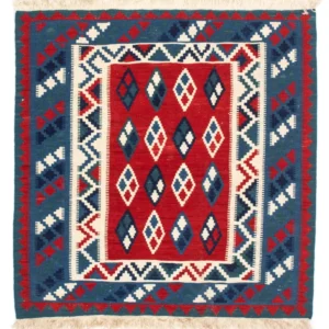 Kelim Teppich - Oriental 104 x 100 cm - dunkelblau