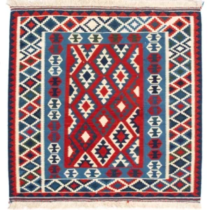 Kelim Teppich - Oriental 104 x 103 cm - dunkelrot