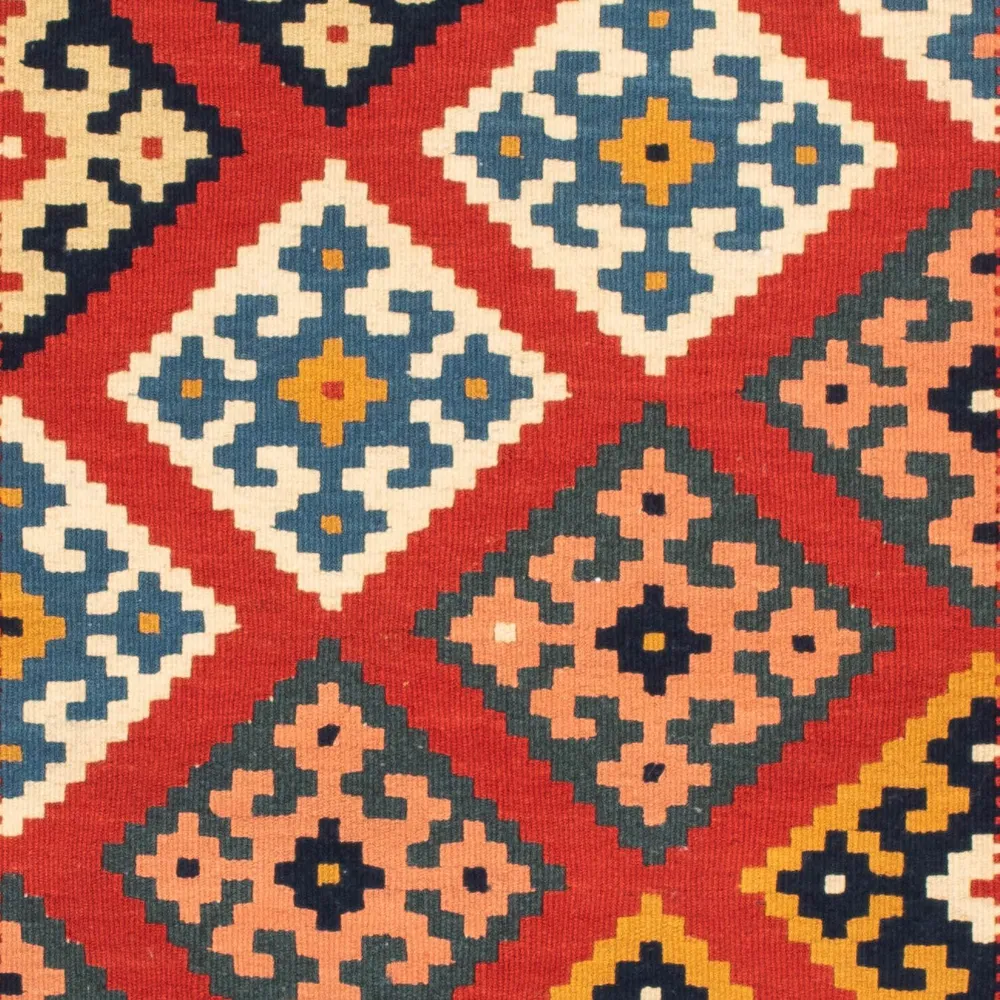 Kelim Teppich - Oriental 105 x 103 cm - dunkelrot