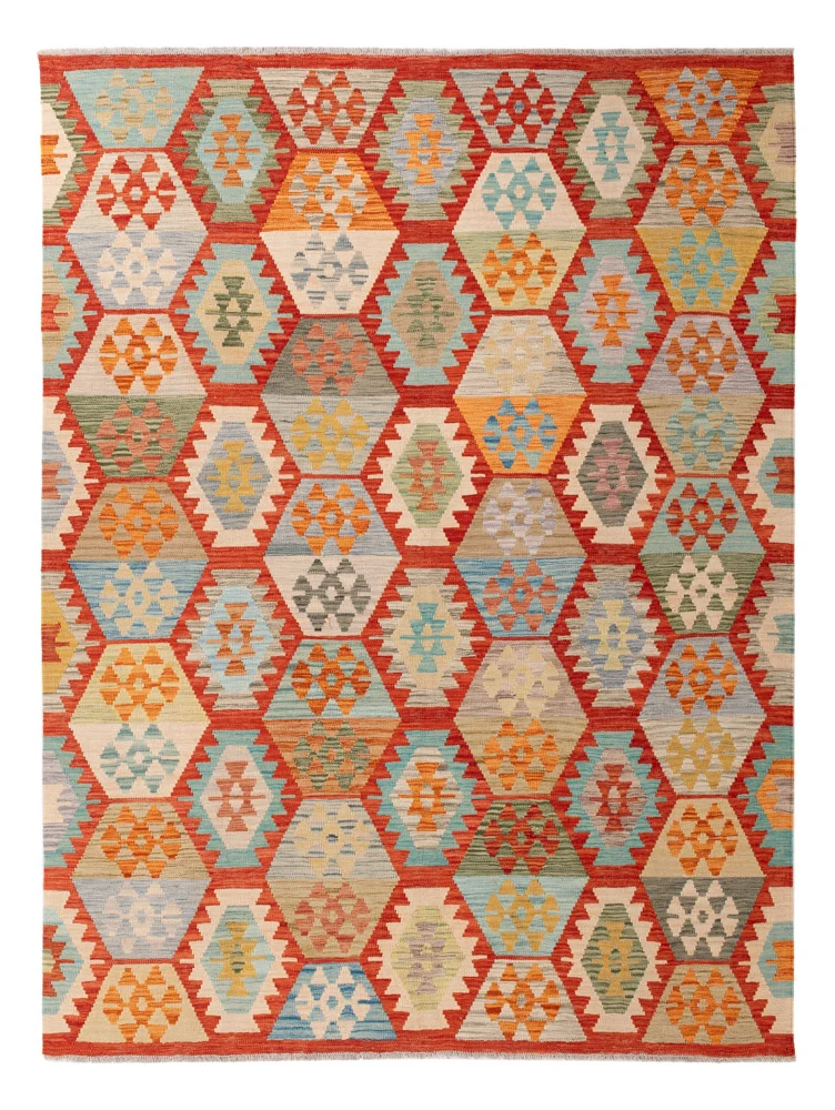 Kelim Teppich - Splash - 241 x 178 cm - bunt