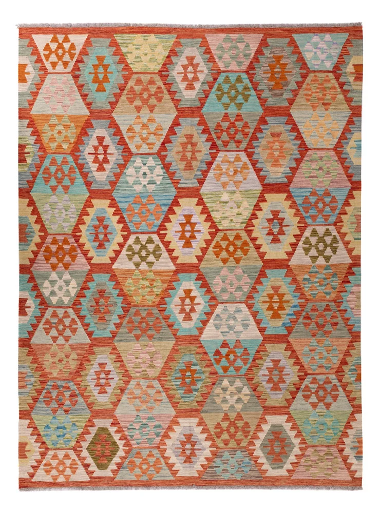 Kelim Teppich - Splash - 242 x 180 cm - bunt