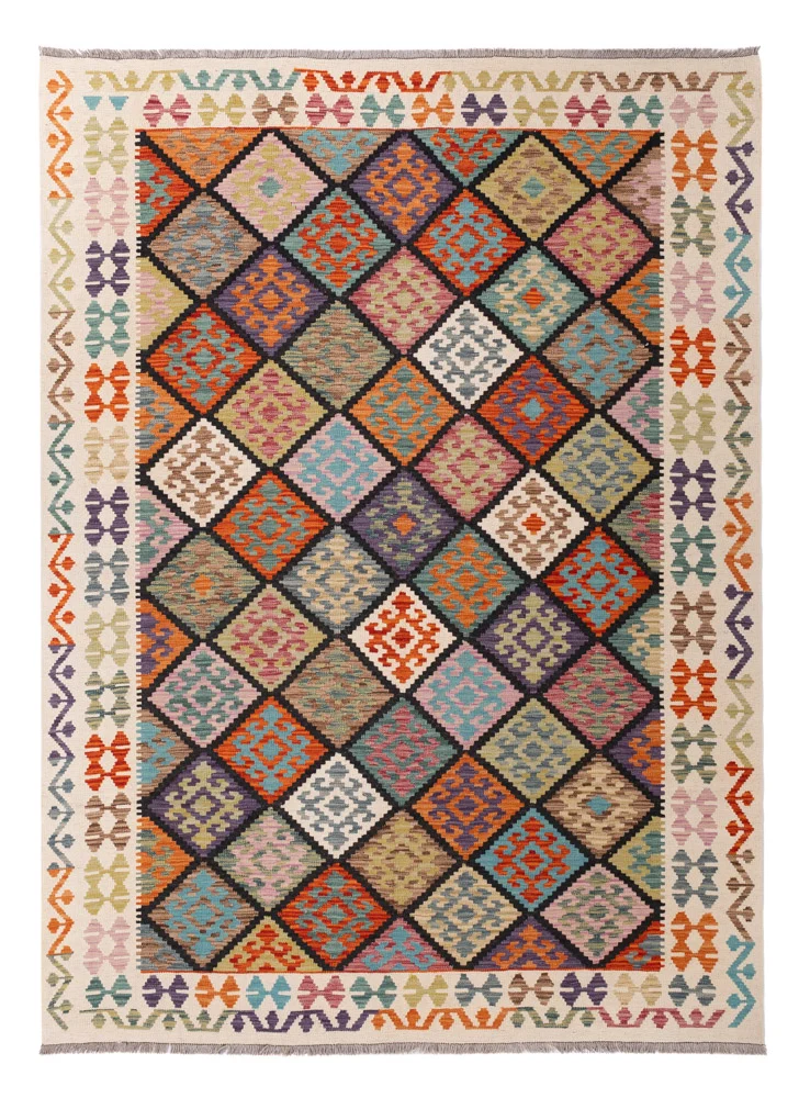 Kelim Teppich - Splash - 252 x 187 cm - bunt