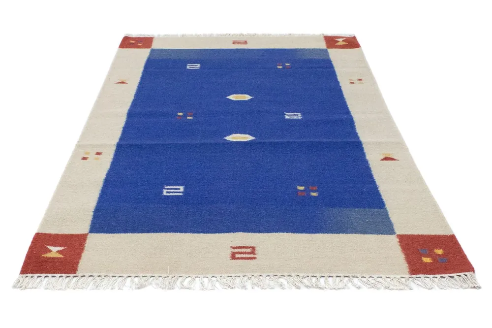 Kelim Teppich - Trendy 180 x 120 cm - blau