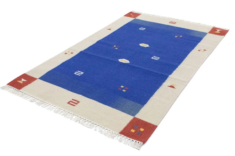 Kelim Teppich - Trendy 180 x 120 cm - blau