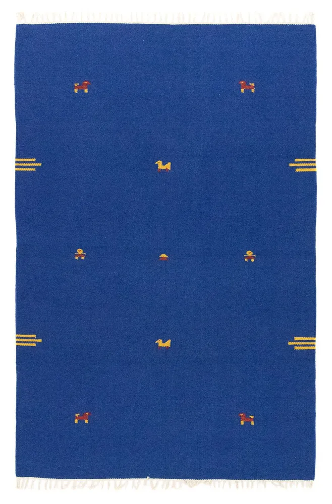 Kelim Teppich - Trendy 180 x 120 cm - blau