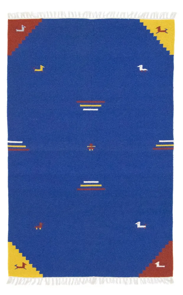 Kelim Teppich - Trendy 180 x 120 cm - blau