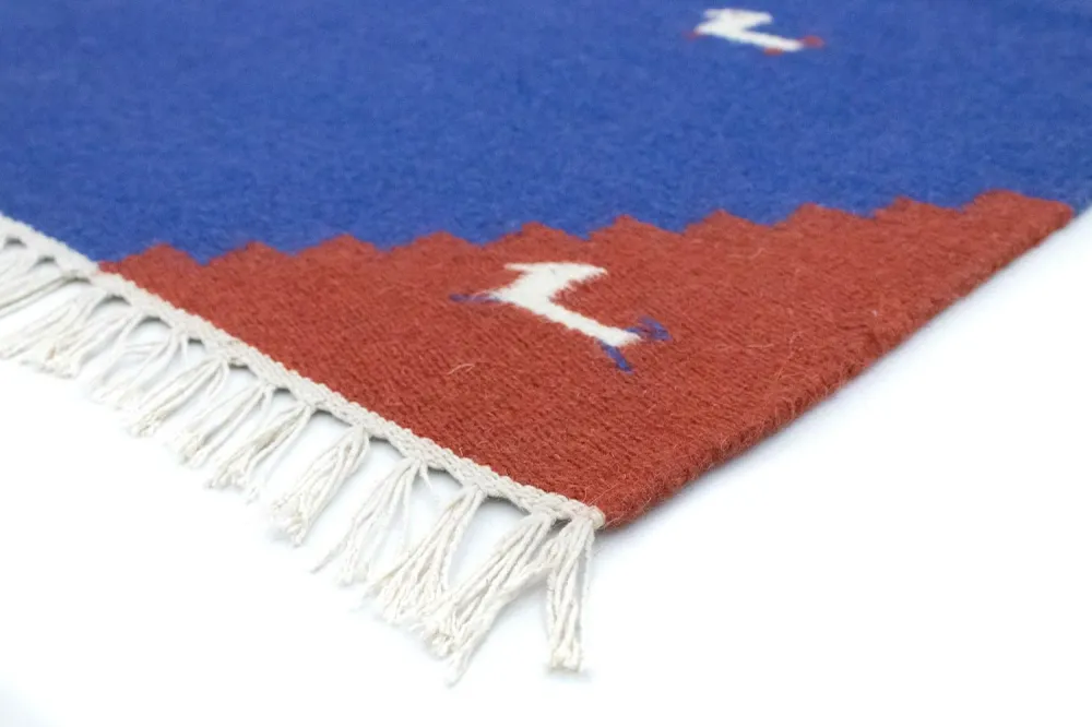 Kelim Teppich - Trendy 180 x 120 cm - blau