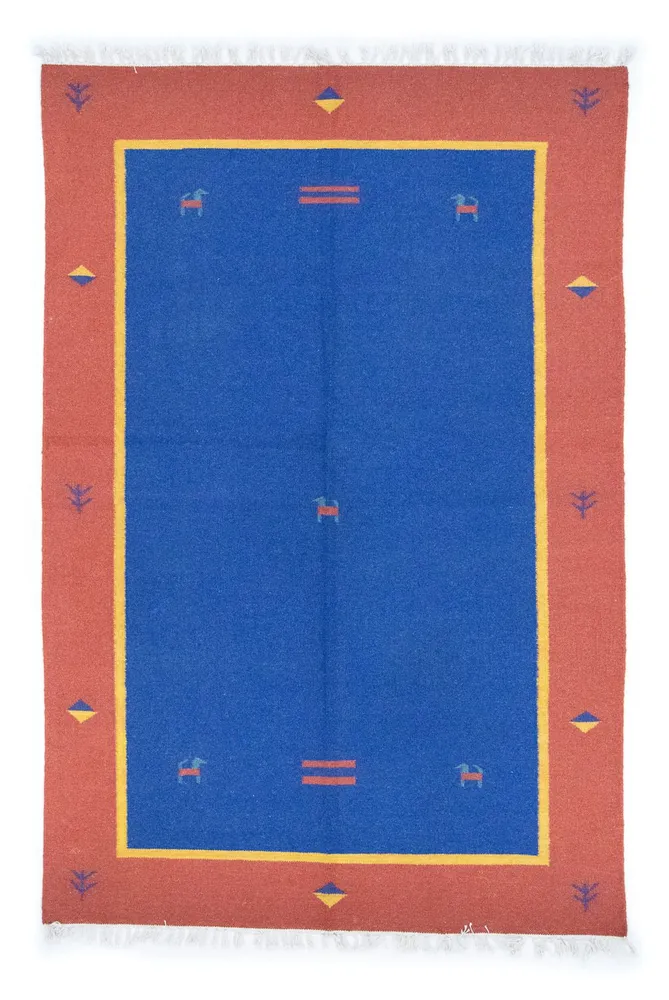 Kelim Teppich - Trendy 200 x 140 cm - blau
