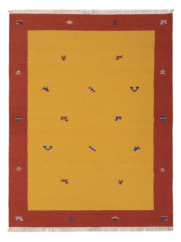 Kelim Teppich - Trendy - 240 x 170 cm - senfgelb