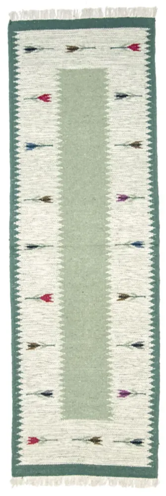 Kelim Teppich - Trendy 250 x 80 cm - hellgrün