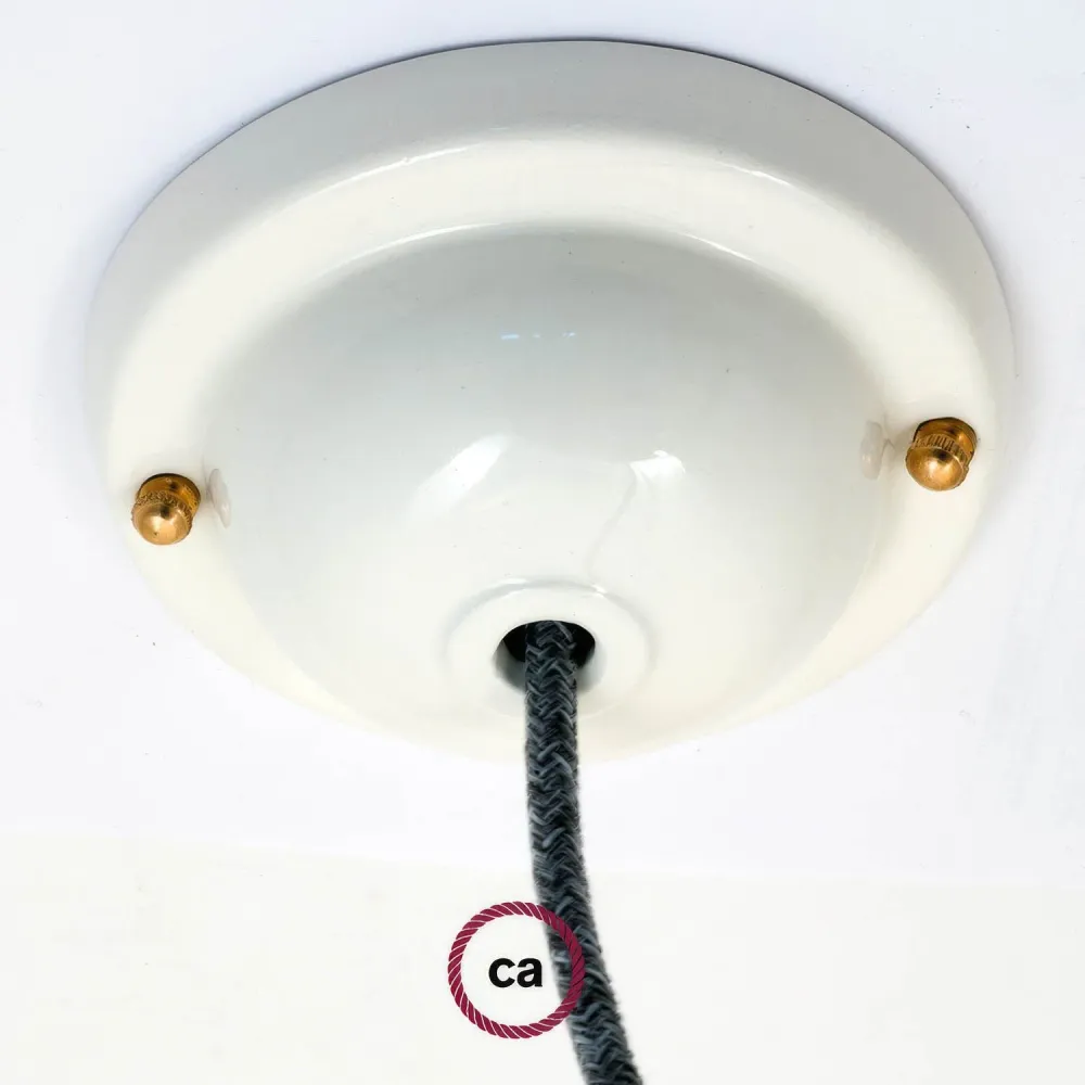 Kit base de teto em cerâmica simples - Branco