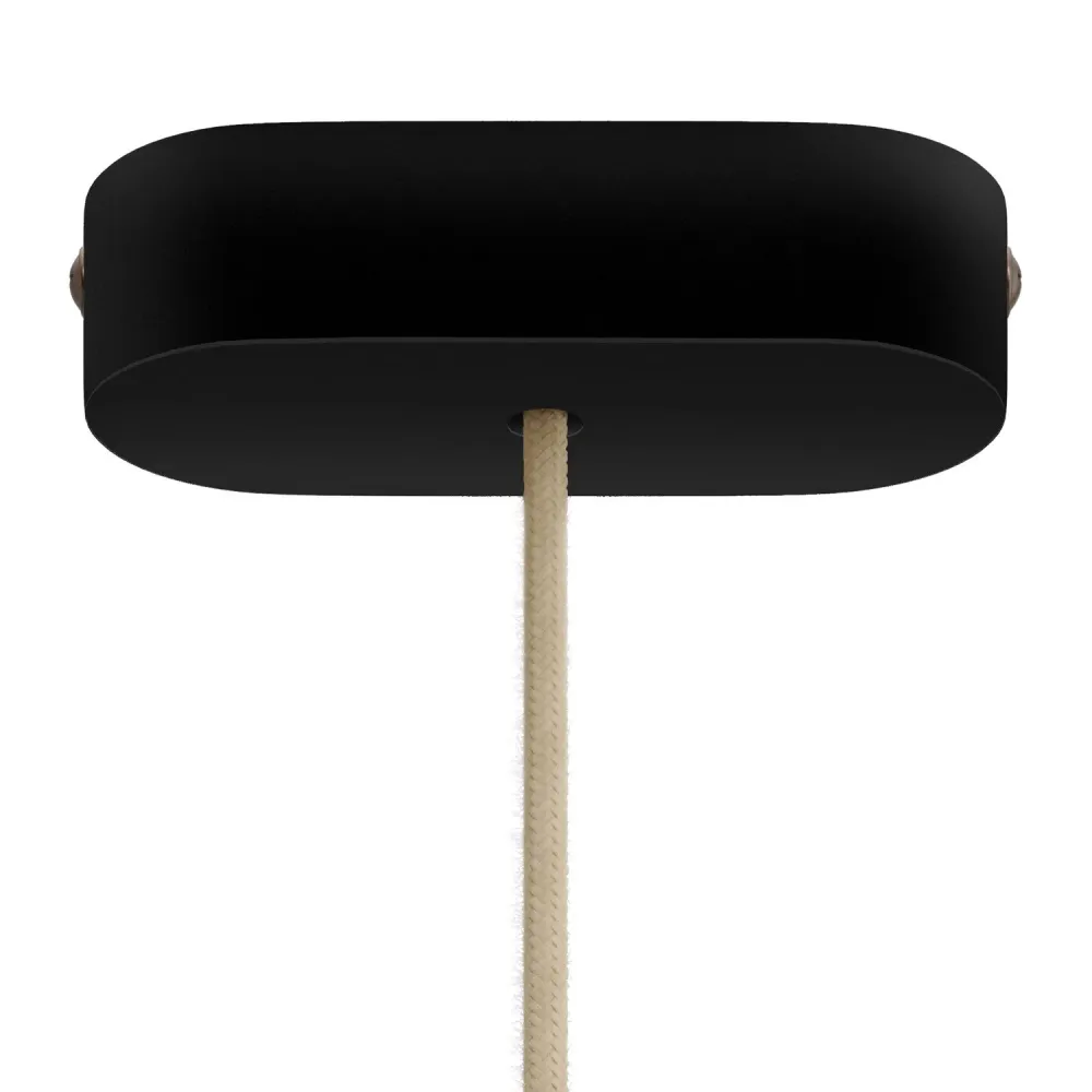 Kit base de teto em madeira oval - Preto
