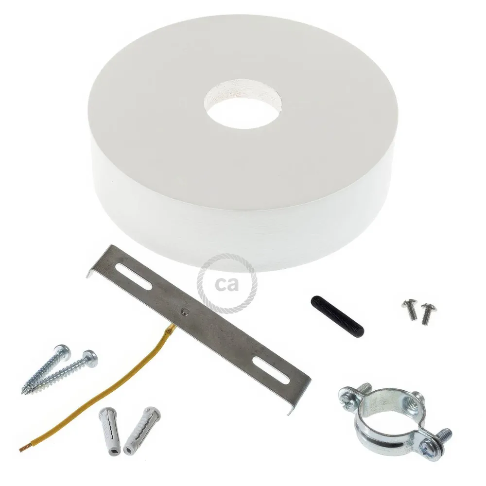 Kit base de teto em madeira para cordão 3XL - Branco