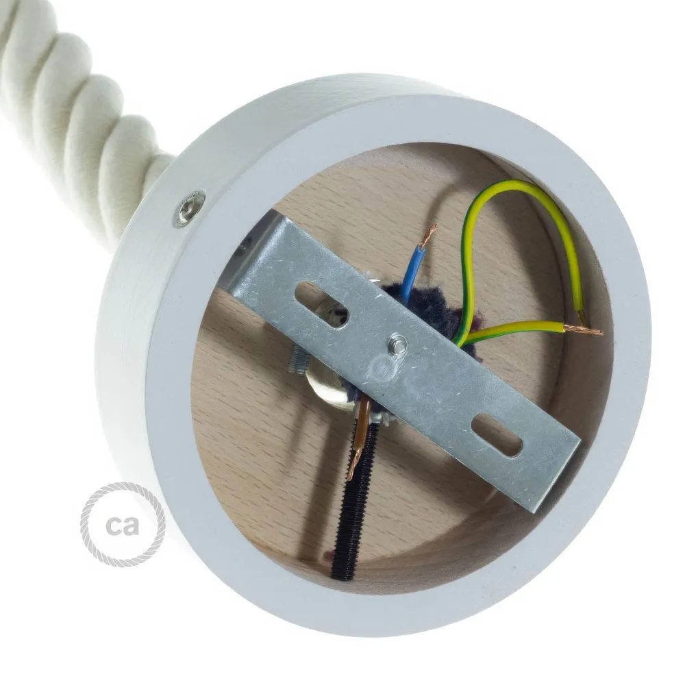 Kit base de teto em madeira para cordão 3XL - Branco