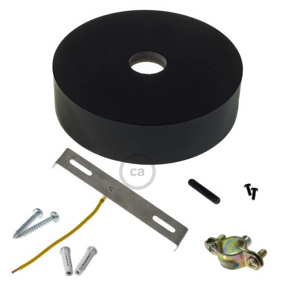 Kit base de teto em madeira para cordão 2XL - Preto