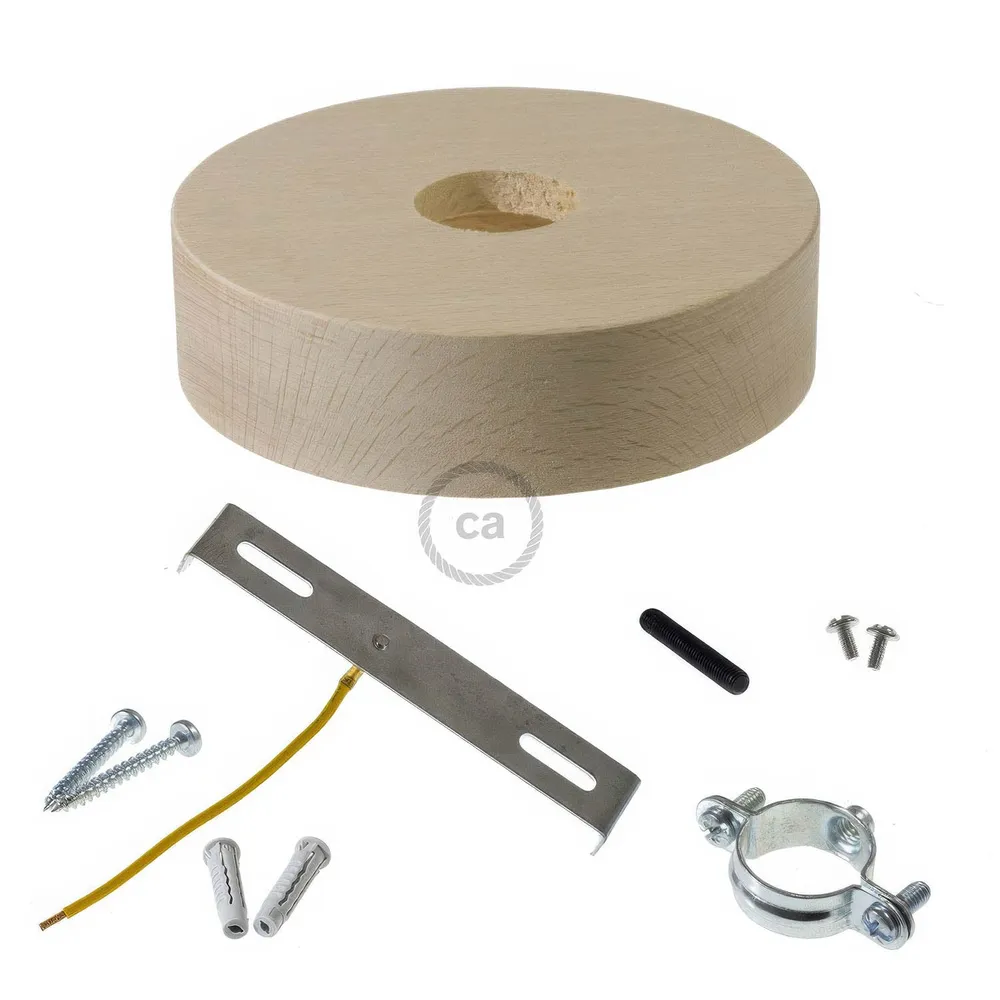 Kit base de teto em madeira para cordão 3XL - Neutro