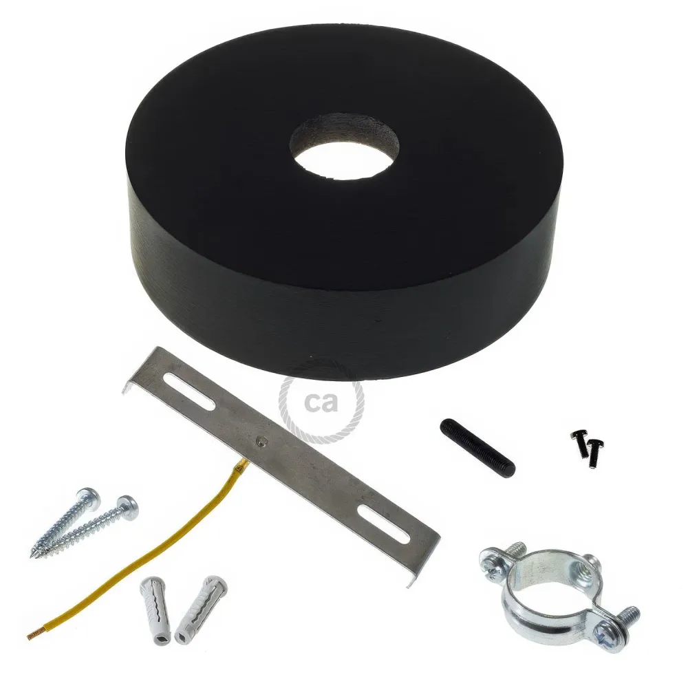 Kit base de teto em madeira para cordão 3XL - Preto