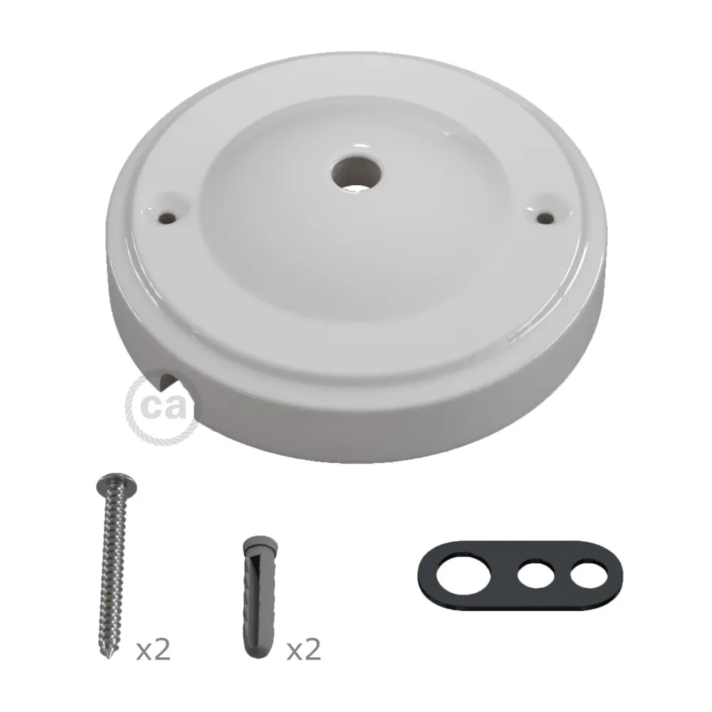 Kit base de teto Minimal em porcelana - Branco