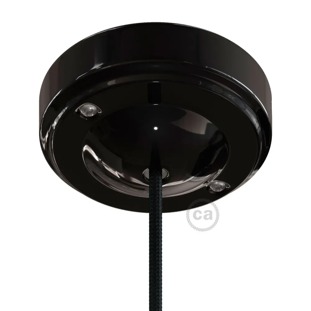 Kit base de teto Minimal em porcelana - Preto