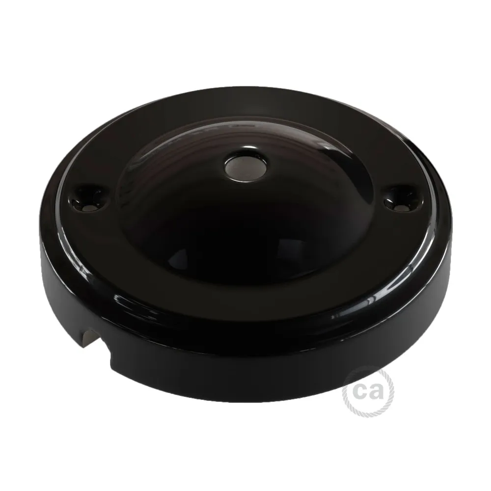Kit base de teto Minimal em porcelana - Preto