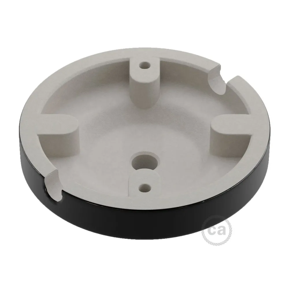 Kit base de teto Minimal em porcelana - Preto