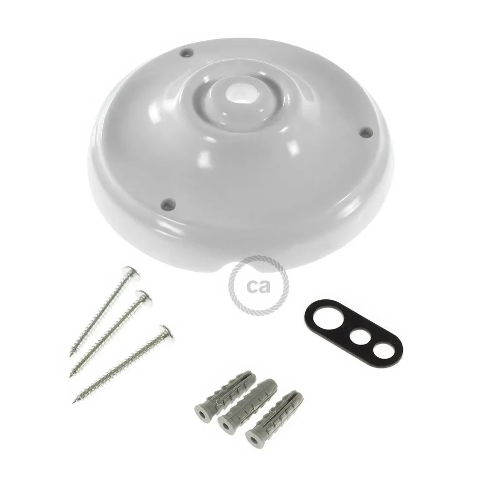 Kit base de teto em porcelana - Branco