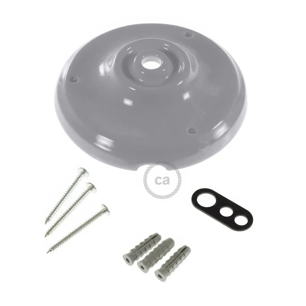 Kit base de teto em porcelana - Cinzento