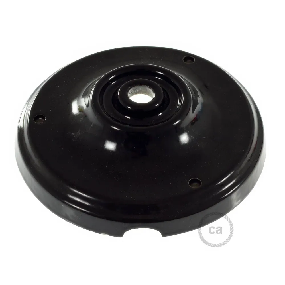 Kit base de teto em porcelana - Preto