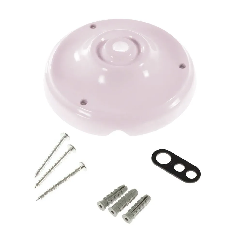 Kit base de teto em porcelana - Rosa antigo