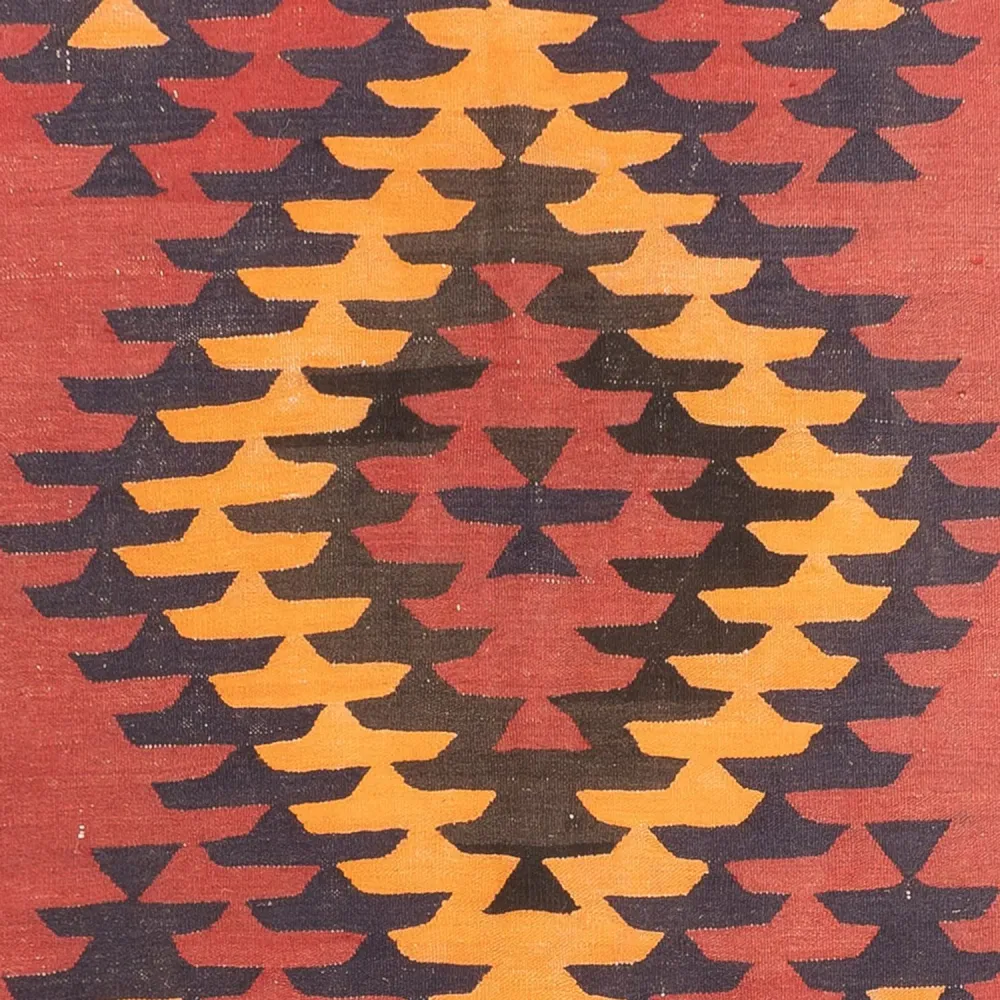 Läufer Kelim - Old - 423 x 140 cm - dunkelrot