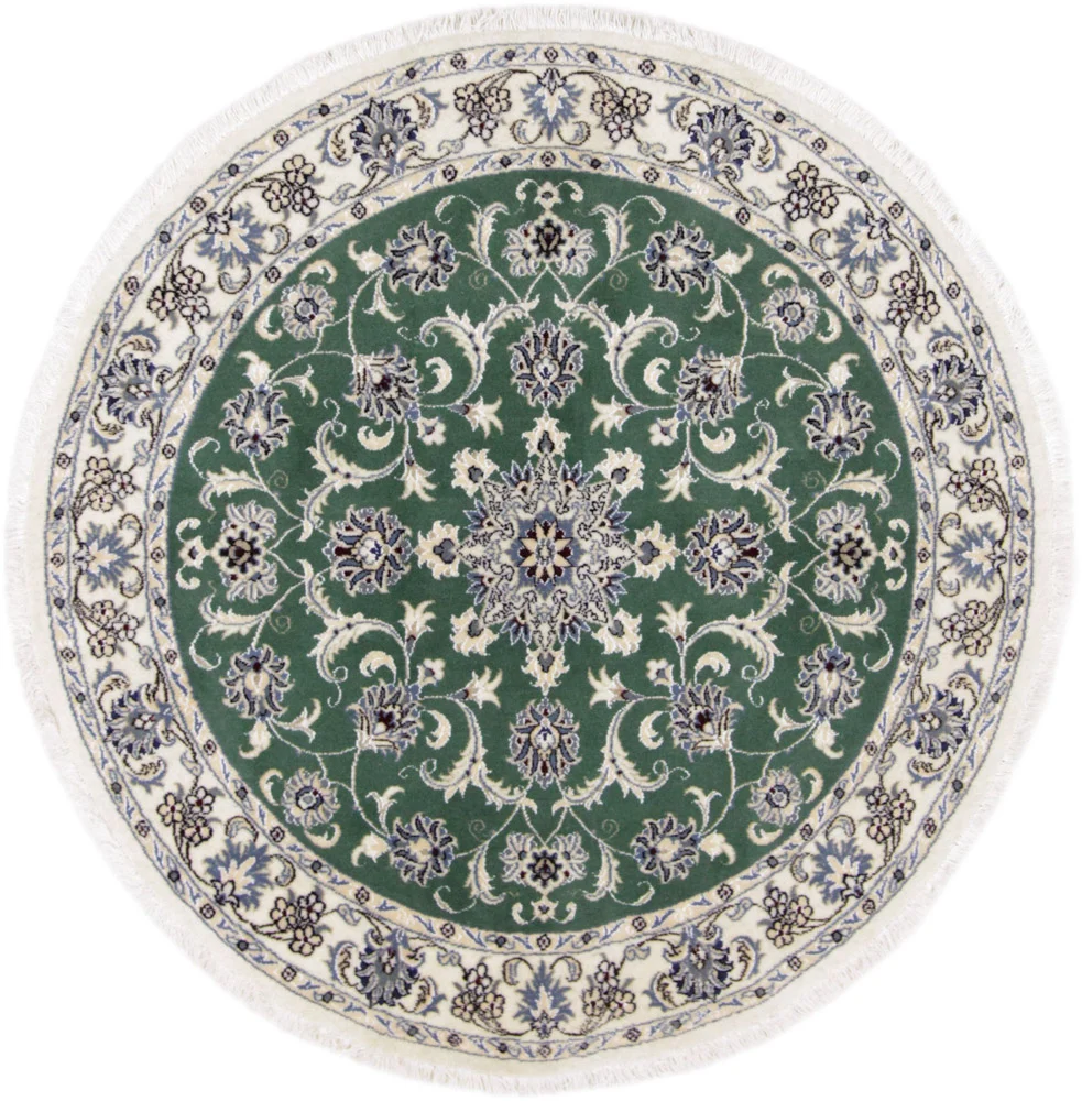 Läufer Perser - Nain - Royal - 100 x 100 cm - grün