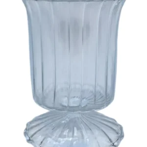 Mini Castiçal Vidro Transparente Flor