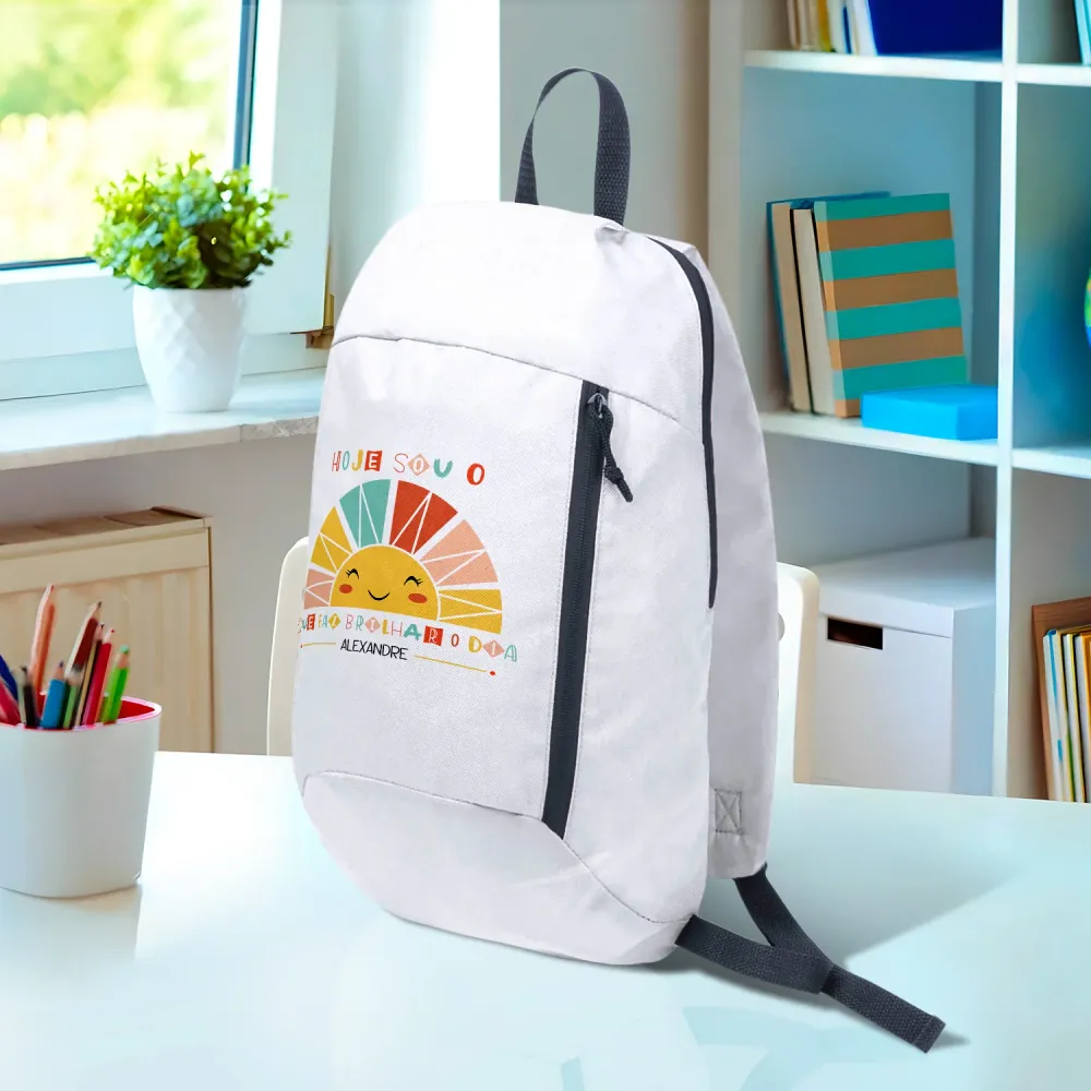 Mochila "Hoje sou o sol que faz brilhar o dia"