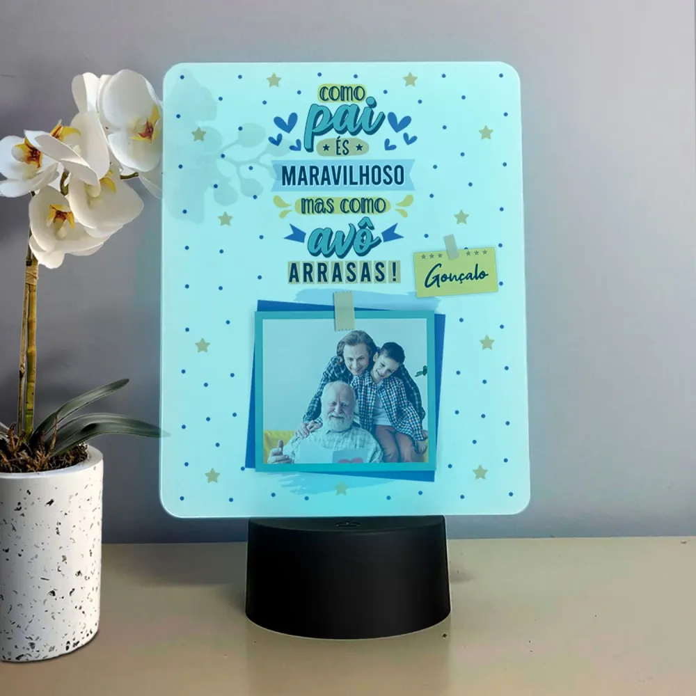 Moldura com LED "Como Avô-Avó Arrasas"