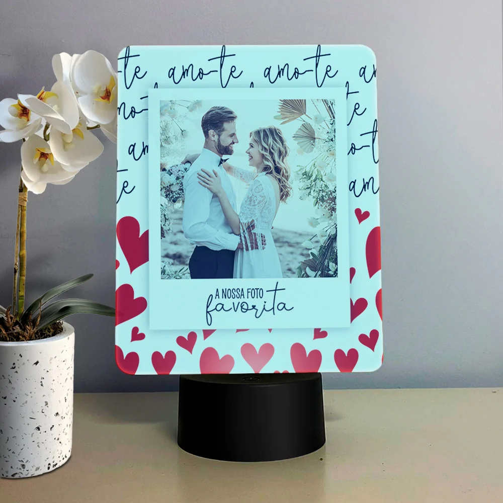 Moldura com LED " nossa foto favorita"