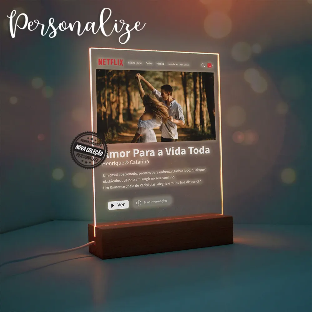 Moldura LED Netflix "Amor para vida toda"
