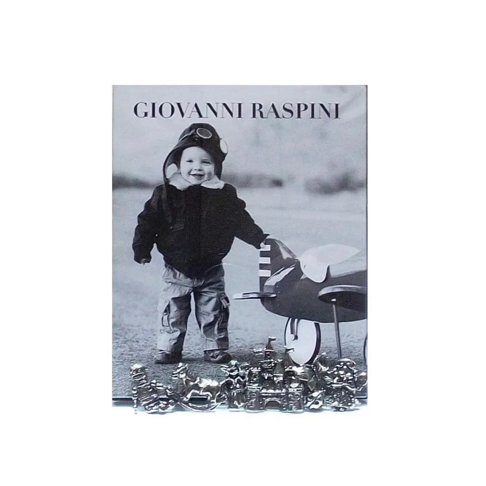 Moldura de vidro infantil Giovanni Raspini 12x15cm bronze branco B0228