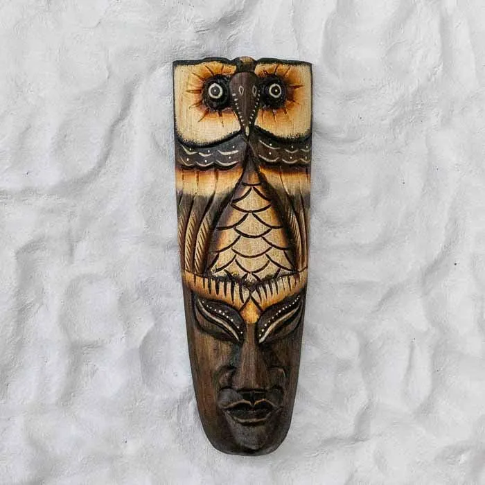Máscara Coruja Tribal De Bali