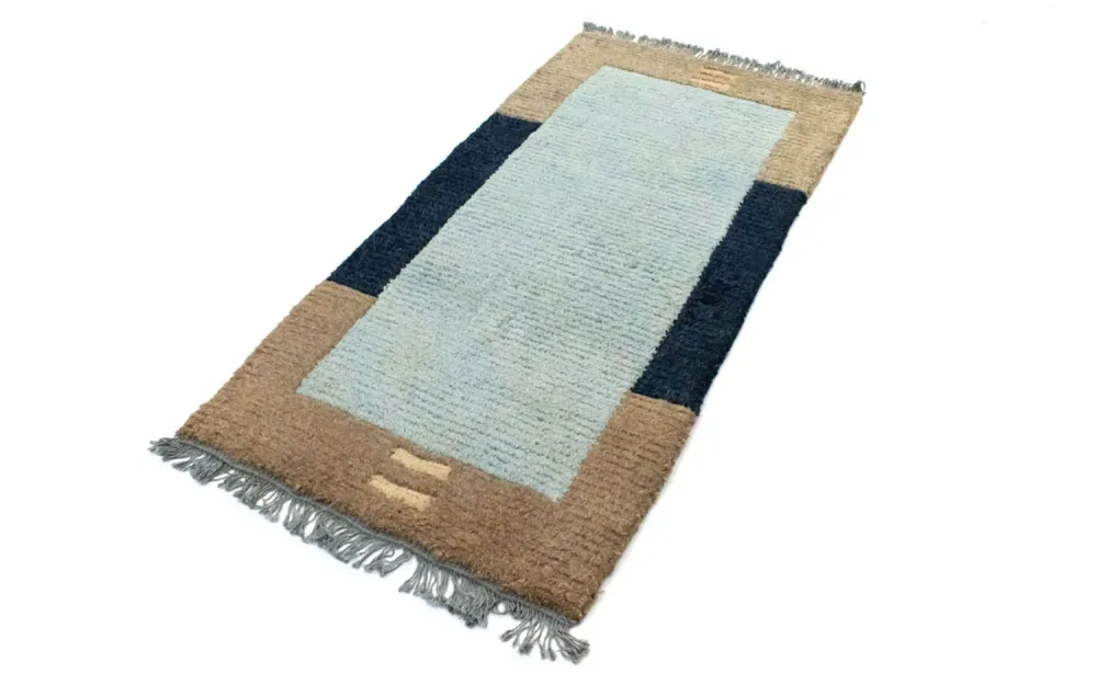 Nepal Teppich 140 x 70 cm - blau
