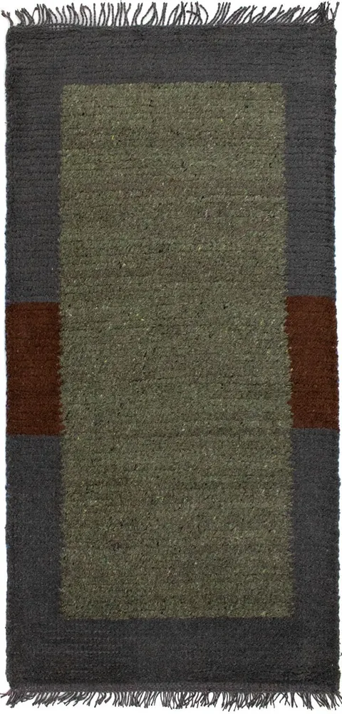 Nepal Teppich 140 x 70 cm - grau