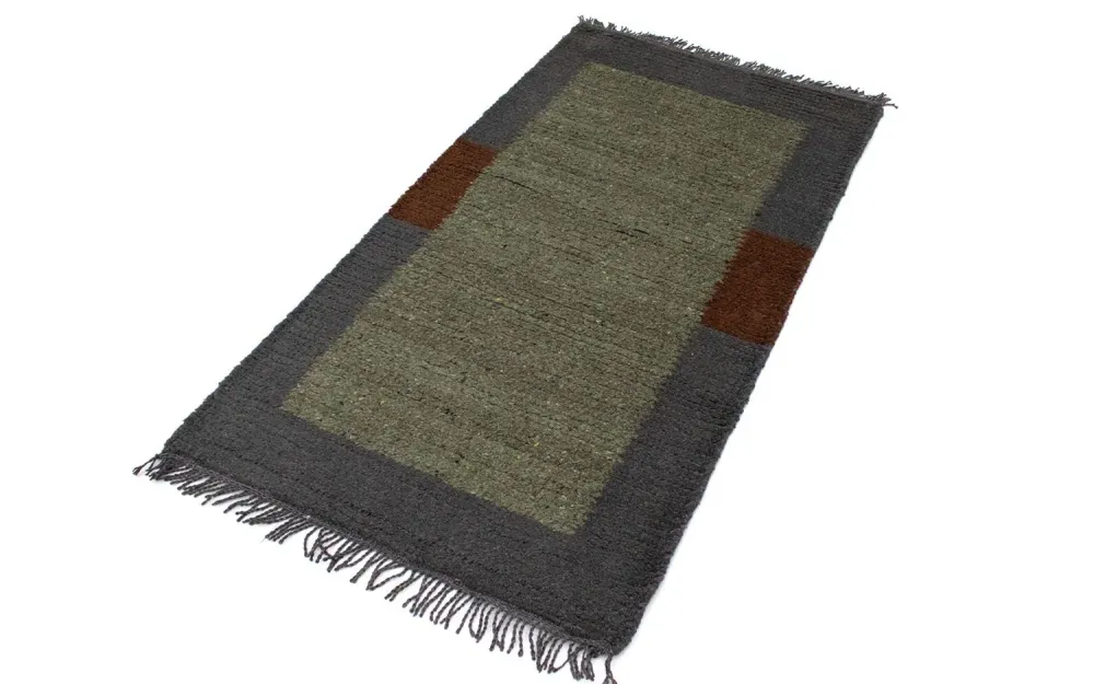 Nepal Teppich 140 x 70 cm - grau