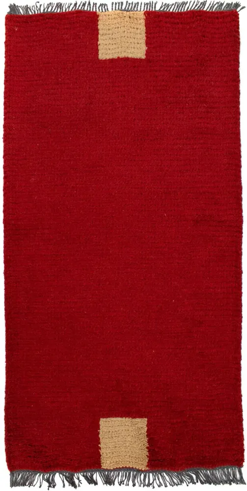 Nepal Teppich 140 x 70 cm - rot