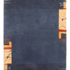 Nepal Teppich - 90 x 60 cm - dunkelblau