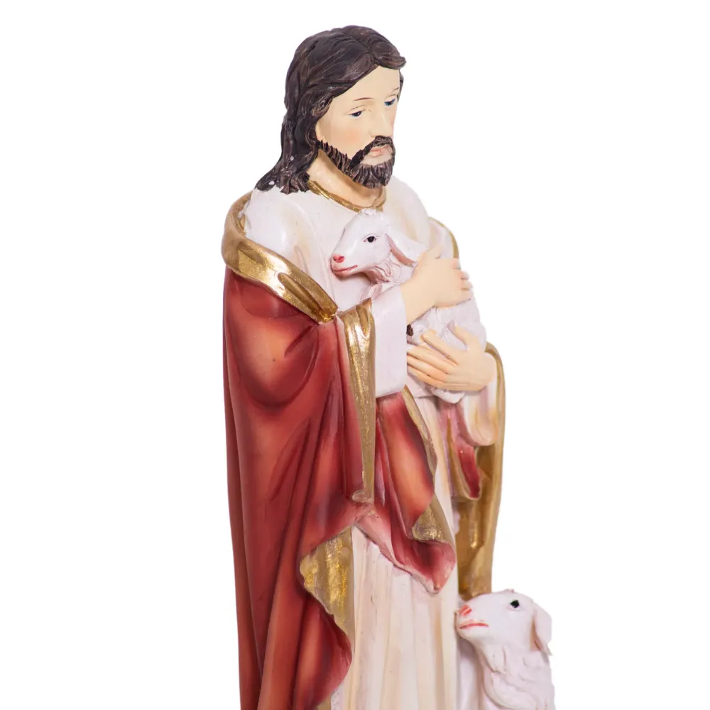 Estátua de resina de Jesus, o Bom Pastor Paben