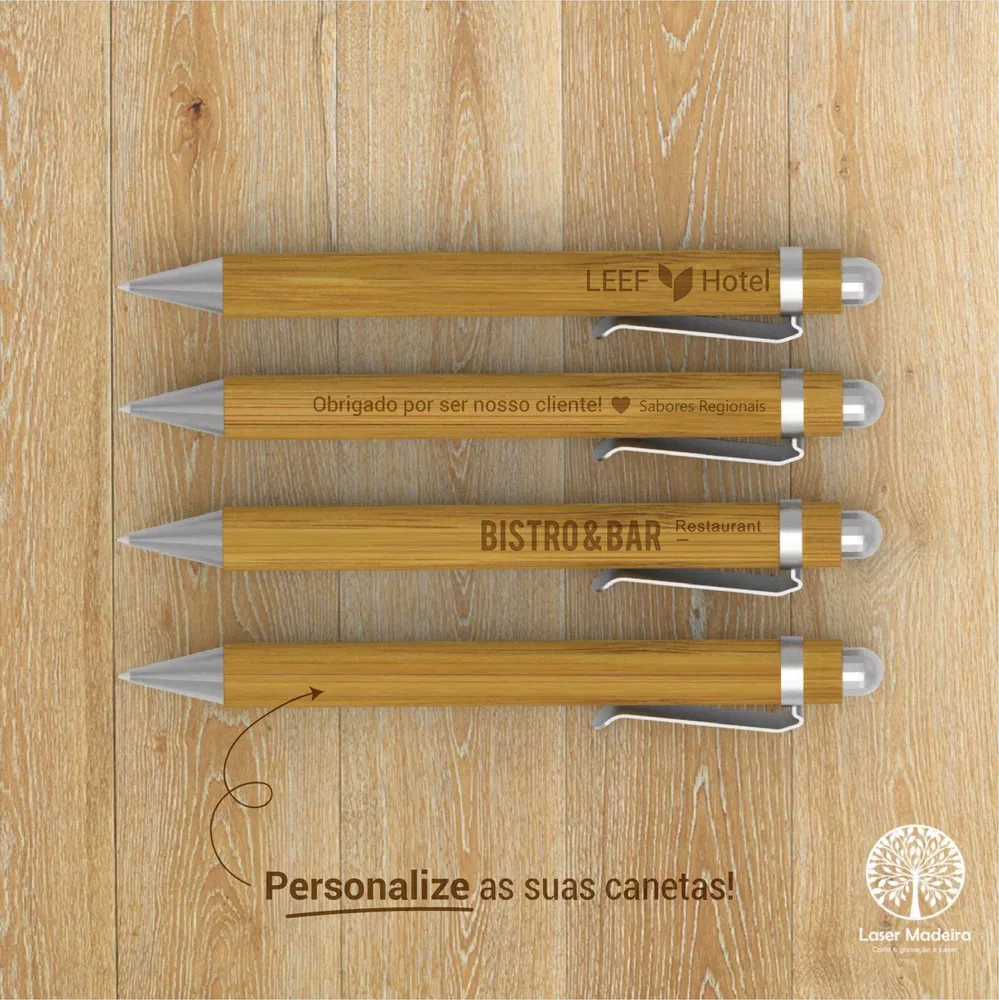 PACK - 100 Canetas em Bambu