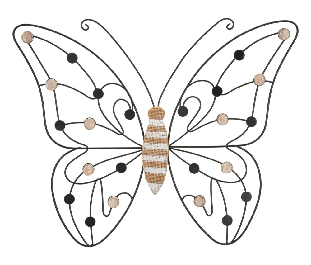 Panel de pared hierro/madera mariposa cm 39,5x1,5x33,5 min 2