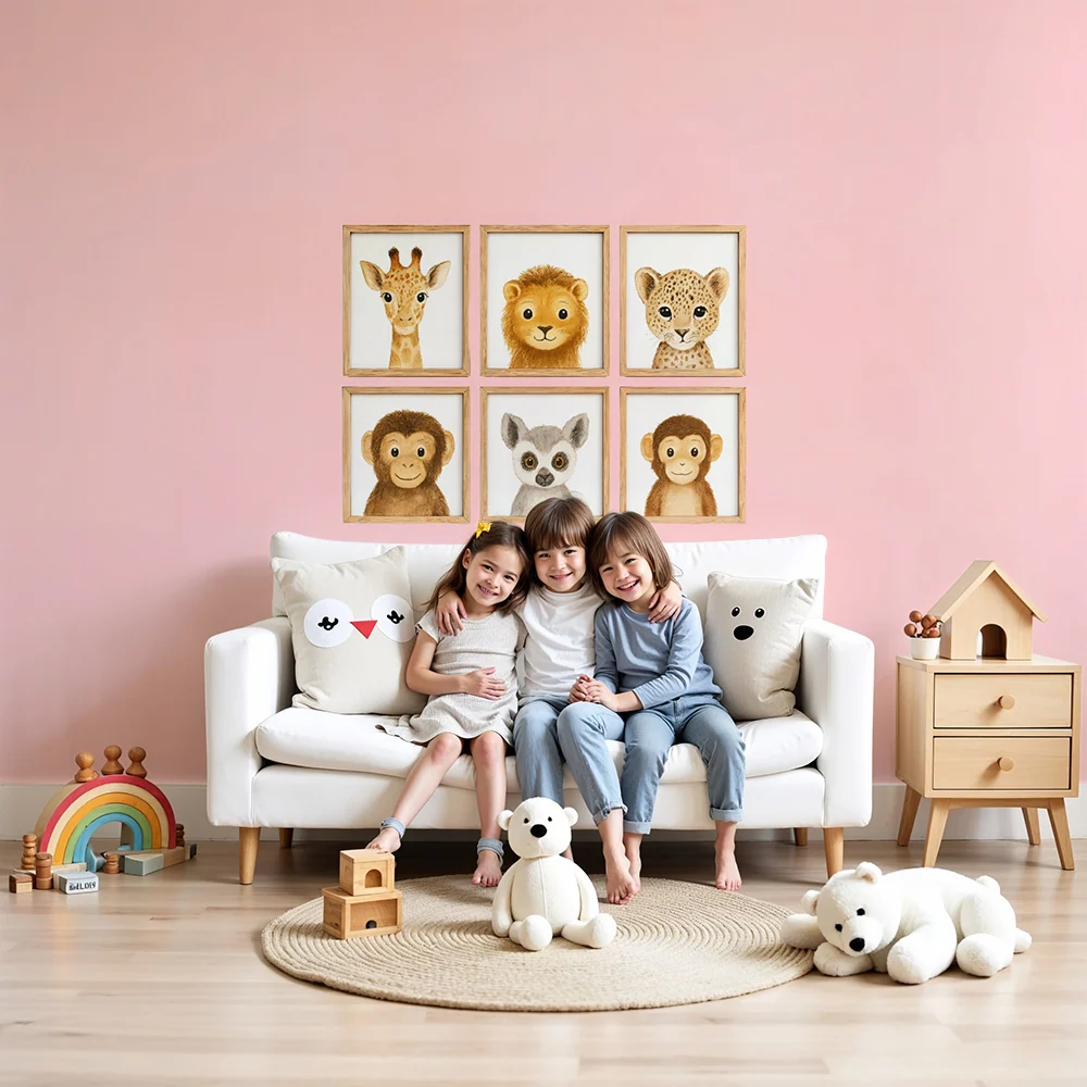 Papel de parede animais | Decorações de parede para quarto de crianç